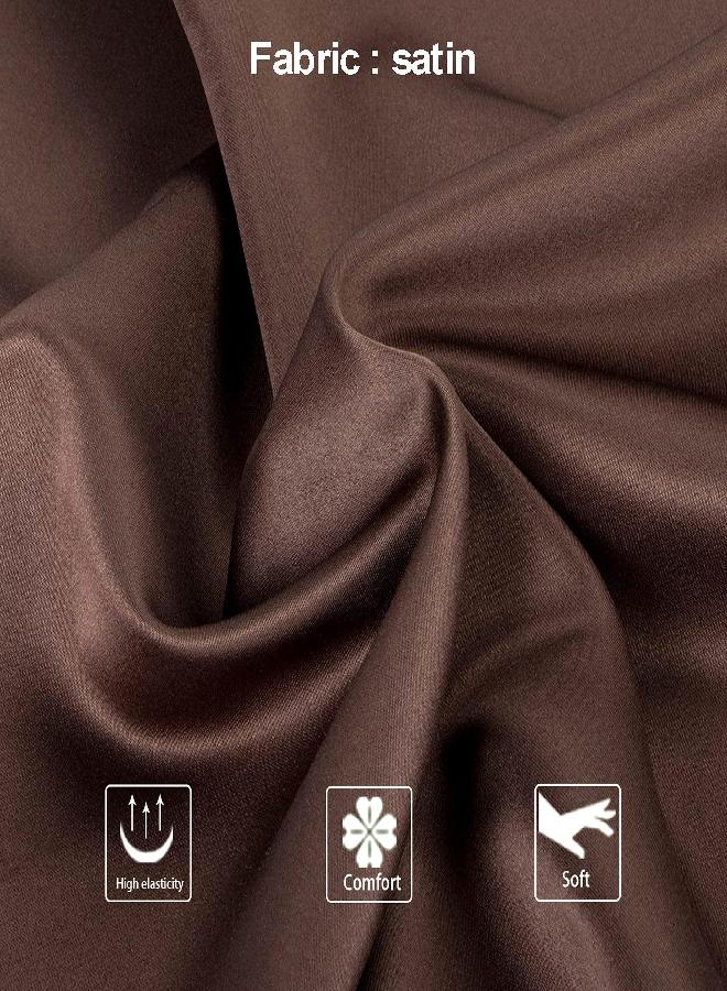 NTBAY NTBAY Zippered Satin Pillow Cases for Hair and Skin, Luxury Standard Hidden Zipper Pillowcases Set of 2, 20x26 Inches, Dark Brown  - Image 2