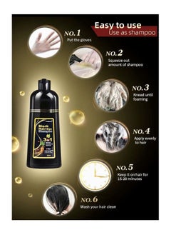Meidu 3 In One Permanent Black Hair Dye Shampoo 500ml  - Image 3