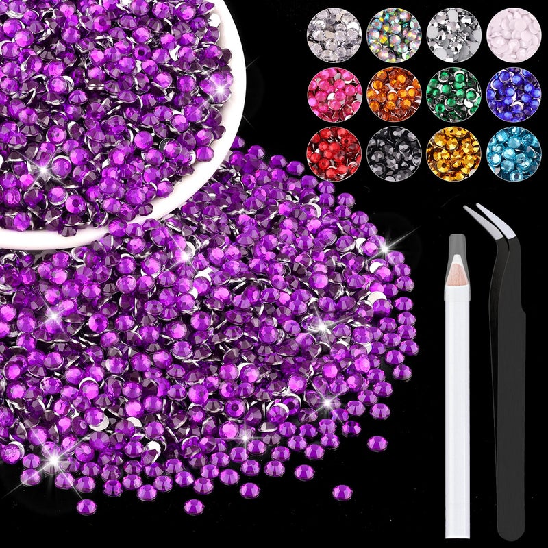 BELLEBOOST 5000PCS 3mm Resin Dark Purple Rhinestones in Bulk (Dark Violet), Bedazzling Flatback Crystals for Crafts DIY Nail Decoration, Gems for Tumbler Shoes Clothing Fabric - Image 1