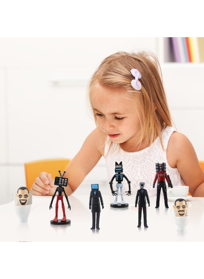 KOWVOWZ Skibidi Toilet Toy Figures Set, 9PCS Skibidi Toilet Action Figures, Skibidi Battle Action Figures Collectible Anime Figures Fun Stuff for Kids Who Love Anime And Adventure - Image 4