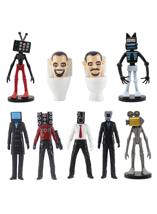 KOWVOWZ Skibidi Toilet Toy Figures Set, 9PCS Skibidi Toilet Action Figures, Skibidi Battle Action Figures Collectible Anime Figures Fun Stuff for Kids Who Love Anime And Adventure - Image 1