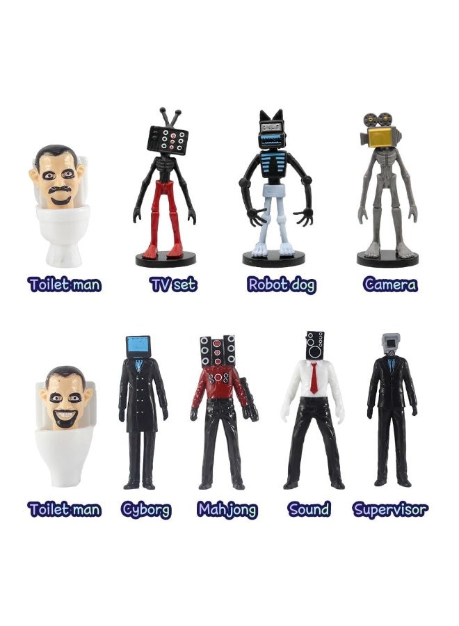 KOWVOWZ Skibidi Toilet Toy Figures Set, 9PCS Skibidi Toilet Action Figures, Skibidi Battle Action Figures Collectible Anime Figures Fun Stuff for Kids Who Love Anime And Adventure - Image 3