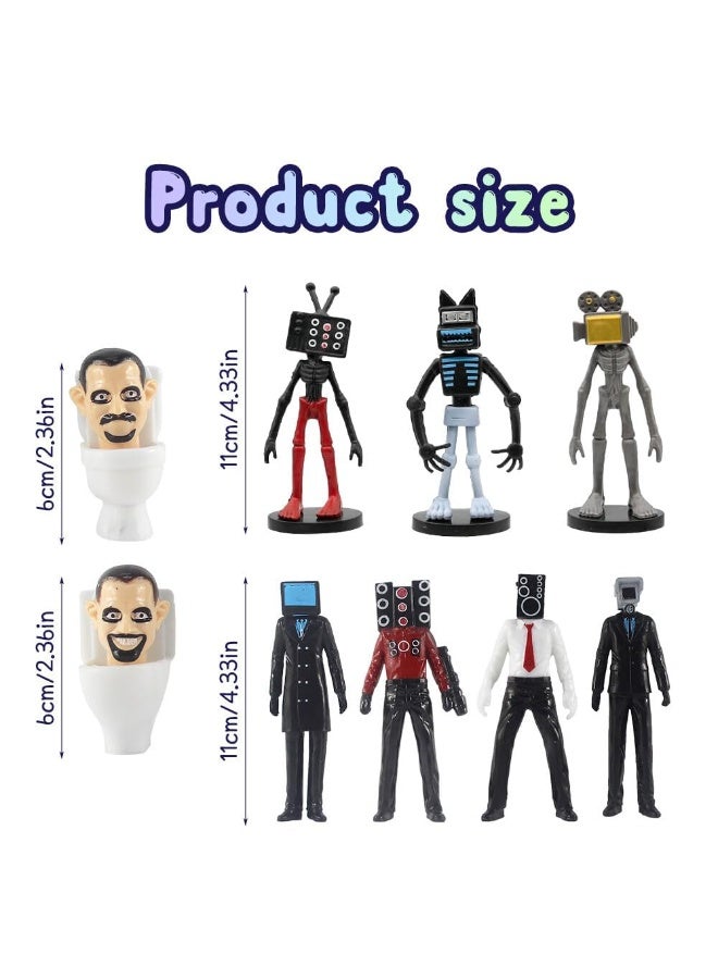 KOWVOWZ Skibidi Toilet Toy Figures Set, 9PCS Skibidi Toilet Action Figures, Skibidi Battle Action Figures Collectible Anime Figures Fun Stuff for Kids Who Love Anime And Adventure - Image 2