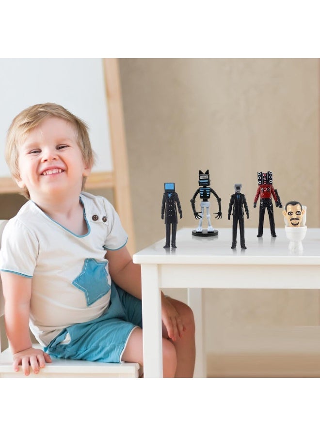 KOWVOWZ Skibidi Toilet Toy Figures Set, 9PCS Skibidi Toilet Action Figures, Skibidi Battle Action Figures Collectible Anime Figures Fun Stuff for Kids Who Love Anime And Adventure - Image 5
