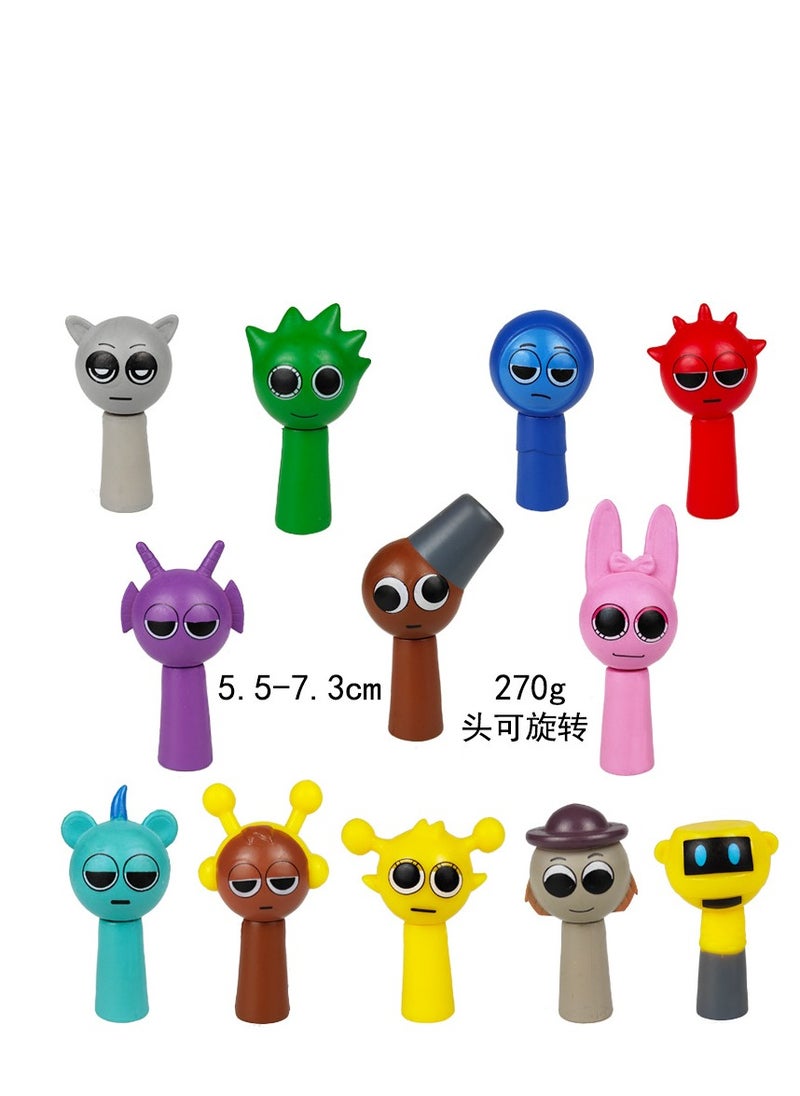 Y&D 12 Piece Sprunki  Figures The Sprunki  Action Figure Toys For Fans Sprunki Series Figures Model Birthday Cake Toppers 