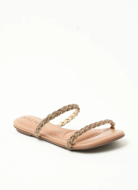 Beira Rio Beira Rio Ladies Flat Sandals Golden | Made In Brazil