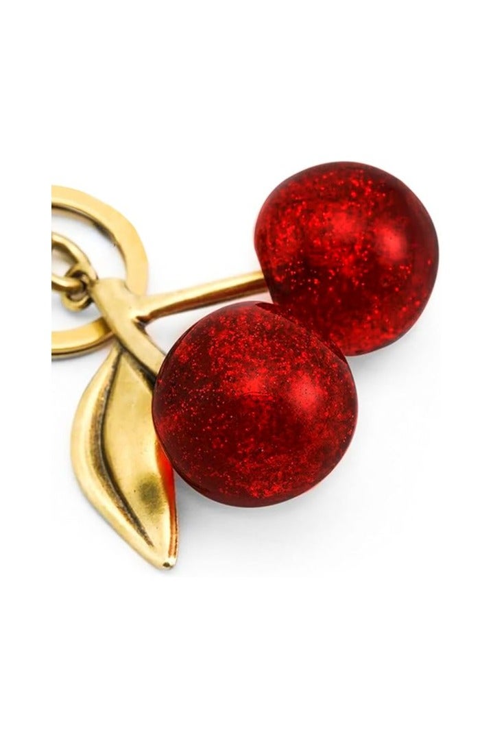 خاجول إكسسوار الكرز اللامع مع حلقة المفتاح، من الراتنج والمعدن للحقائب والمحافظ - Image 4