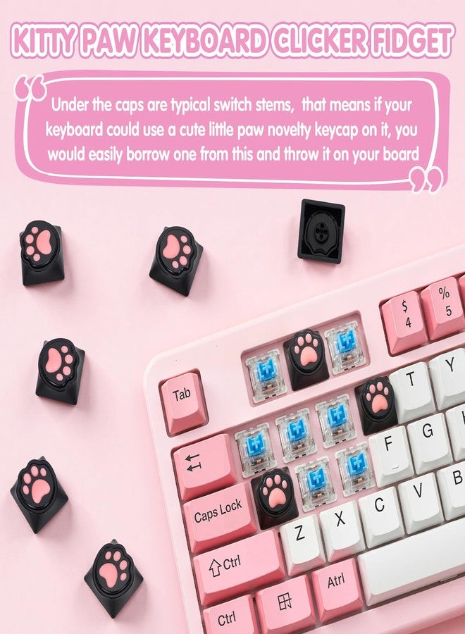 FunisFun Cat Paw Keyboard Fidget Toys for Adults, Keyboard Fidget Clicker Keychain with Clicky Sound for Office Meeting Stress Relief & Anxiety Cat Lover (Black) - Image 4
