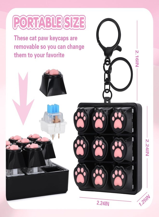 FunisFun Cat Paw Keyboard Fidget Toys for Adults, Keyboard Fidget Clicker Keychain with Clicky Sound for Office Meeting Stress Relief & Anxiety Cat Lover (Black) - Image 2