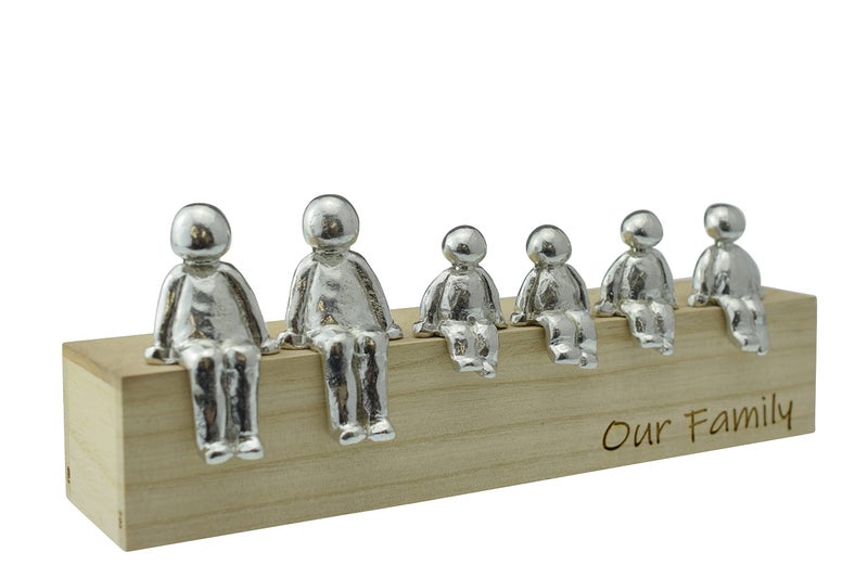 Pirantin Our Family Ornament  Choose Your Family Combination 4 children Box  Woodgrain May Vary