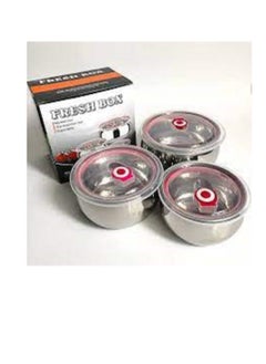 Stainless Steel Refrigerator Set 3 Pieces Silver
