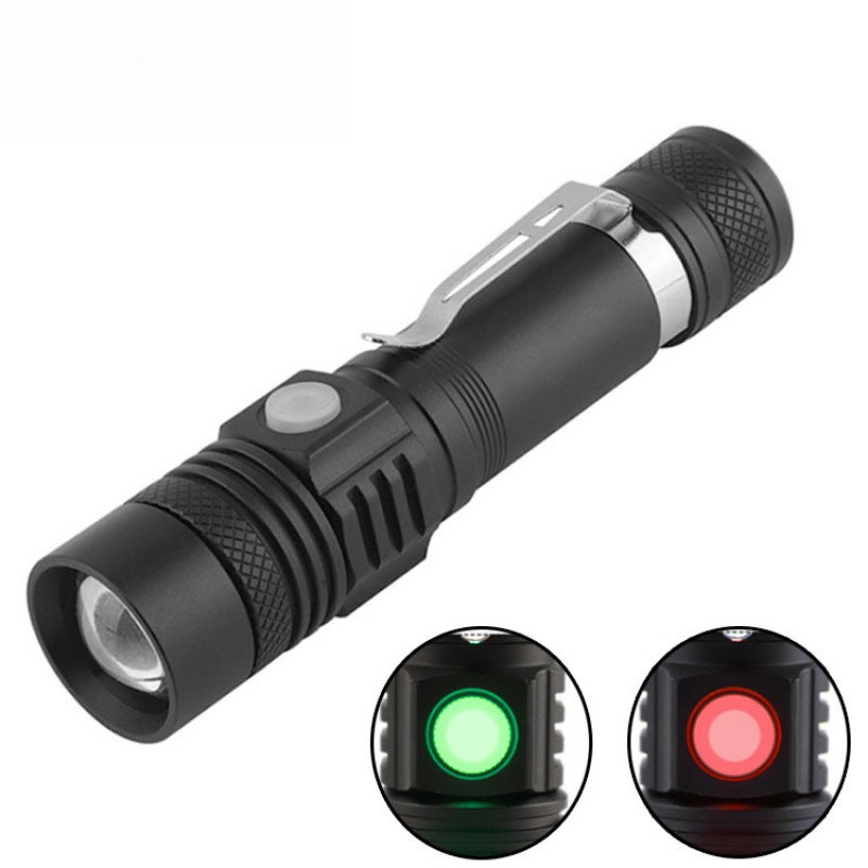 new T6 USB rechargeable outdoor daily portable telescopic zoom LED strong light long-range flashlight(Color boxed [hand TV color box 18650 battery]) - Image 4
