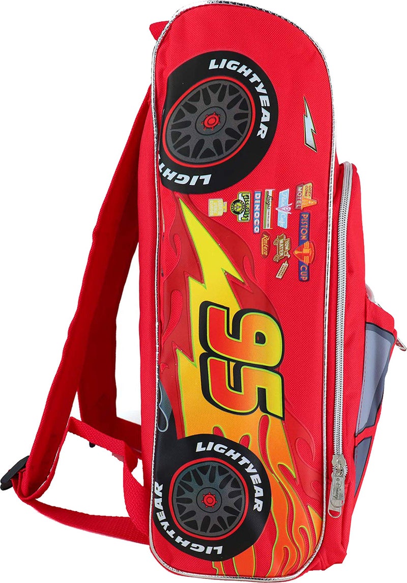 Ruz Pixar Cars Lightning McQueen Shape 16 inch Large School Backpack - Image 3
