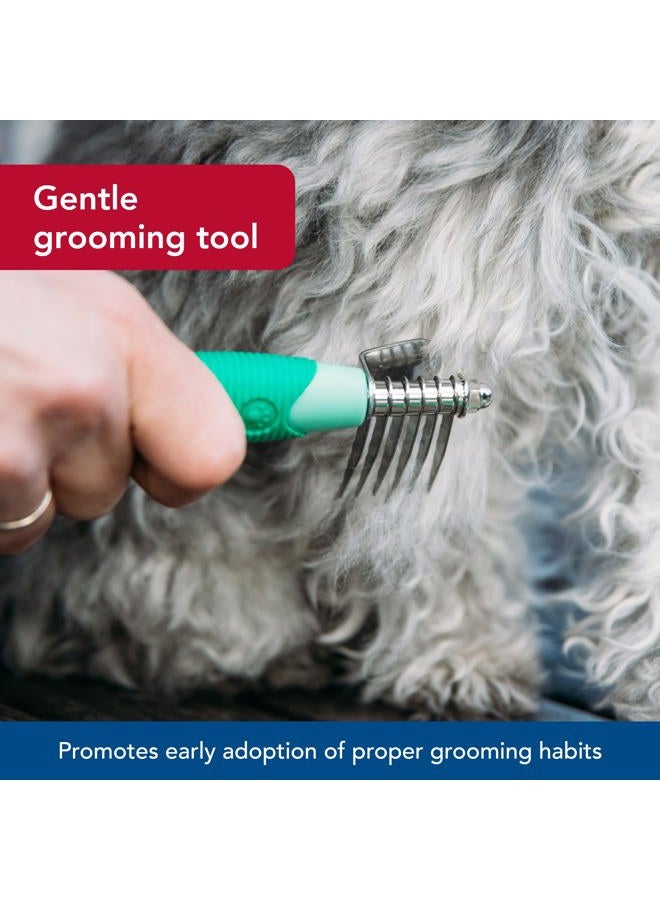 Coastal Pet Li'l Pals Stainless Steel De-Matting Comb - Easy-Grip Handle for Pet Grooming Small Dogs - Image 3