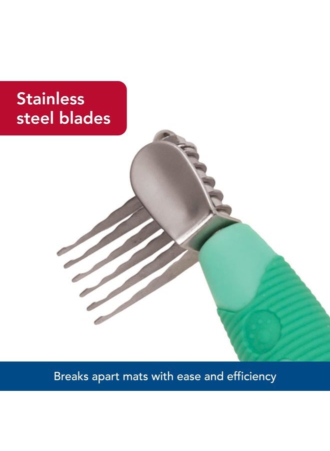 Coastal Pet Li'l Pals Stainless Steel De-Matting Comb - Easy-Grip Handle for Pet Grooming Small Dogs - Image 4