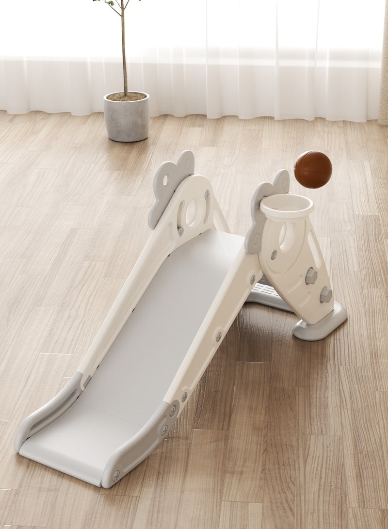 فول جوي زحليقه اطفال مع طوق كرة السلة، 2 في 1 زحليقه للأطفال الصغار والأولاد والبنات المتسلقين، ألعاب داخلية وخارجية - Image 5