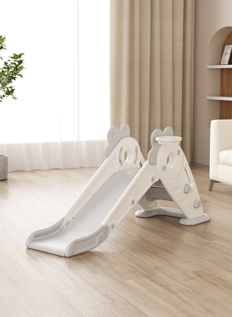 فول جوي زحليقه اطفال مع طوق كرة السلة، 2 في 1 زحليقه للأطفال الصغار والأولاد والبنات المتسلقين، ألعاب داخلية وخارجية - Image 1