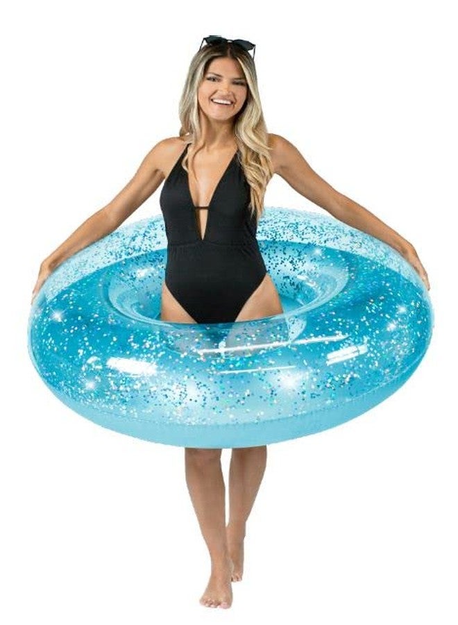 Poolcandy Inflatable Pool Tube Aqua Color Glitter, Large Pool Float for The Beach, Lakes or Any Swimming Pool - Image 5