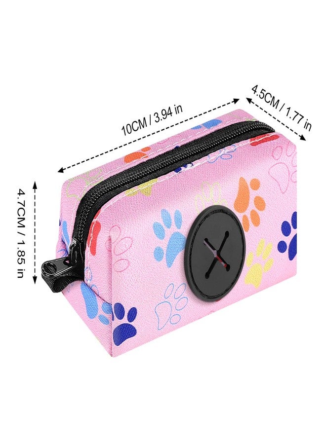 SIDESUGAR 2pack Dog Poop Bag Holder, Lightweight Zippered Dog Poop Bag Holders for Leashes, Reusable Small Puppy Pet Waste Bags Dispenser Pouch with Clip-On Paw Pink/Purple - Image 4