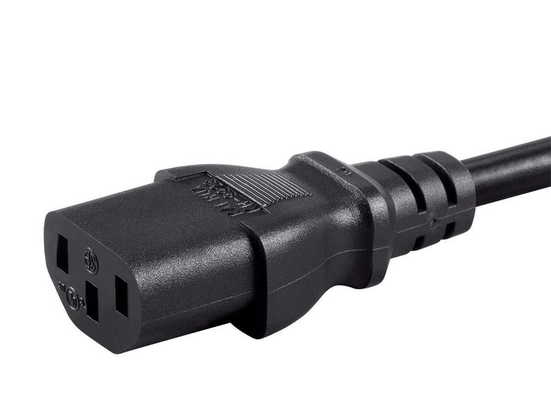 Monoprice كابل تمديد من مونو برايس - IEC 60320 C14 إلى IEC 60320 C13، 10 أمبير، 1250 واط، 3 دبابيس، 18AWG، 4 أقدام، أسود - Image 4