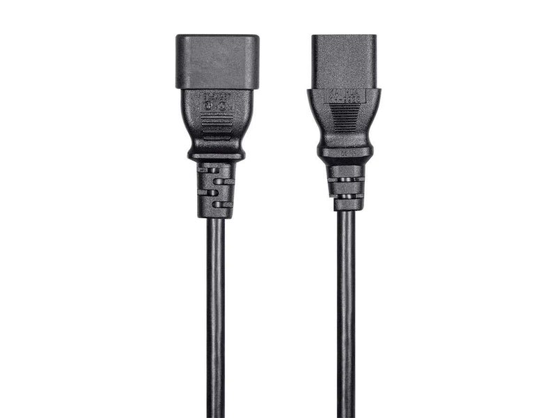 Monoprice كابل تمديد من مونو برايس - IEC 60320 C14 إلى IEC 60320 C13، 10 أمبير، 1250 واط، 3 دبابيس، 18AWG، 4 أقدام، أسود - Image 2