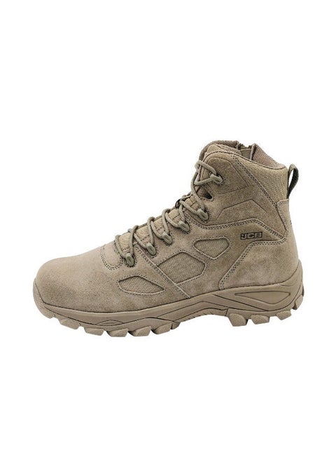 6" Stealth Tactical Boot with Side Zipper for Men – Desert Tan Combat Military Safety Boot – Composite Toe – JCBT-001