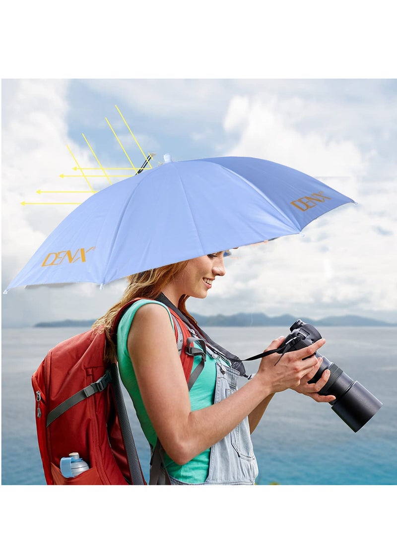 Denx Foldable Head Umbrella Hat for Outdoor Activities And Sunlight UV Protection Silver - Image 1