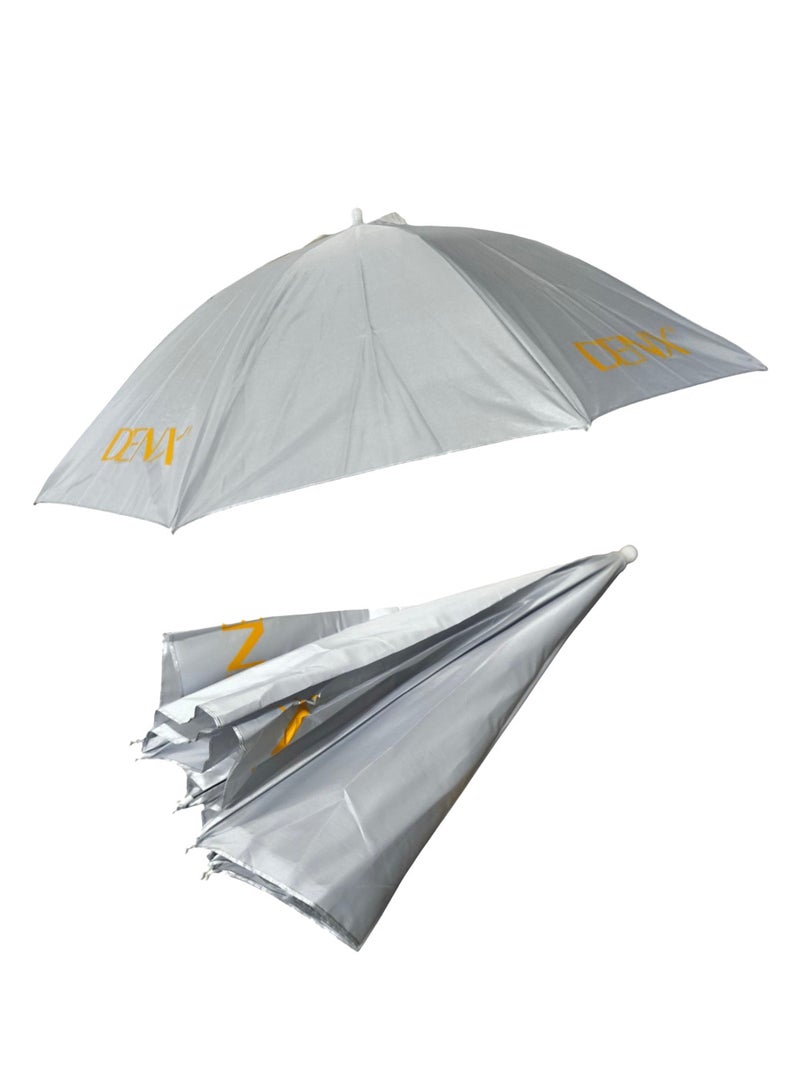 Denx Foldable Head Umbrella Hat for Outdoor Activities And Sunlight UV Protection Silver - Image 2