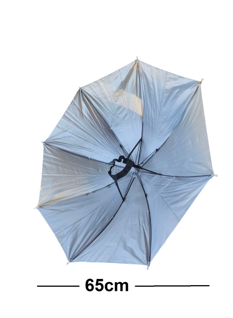 Denx Foldable Head Umbrella Hat for Outdoor Activities And Sunlight UV Protection Silver - Image 3