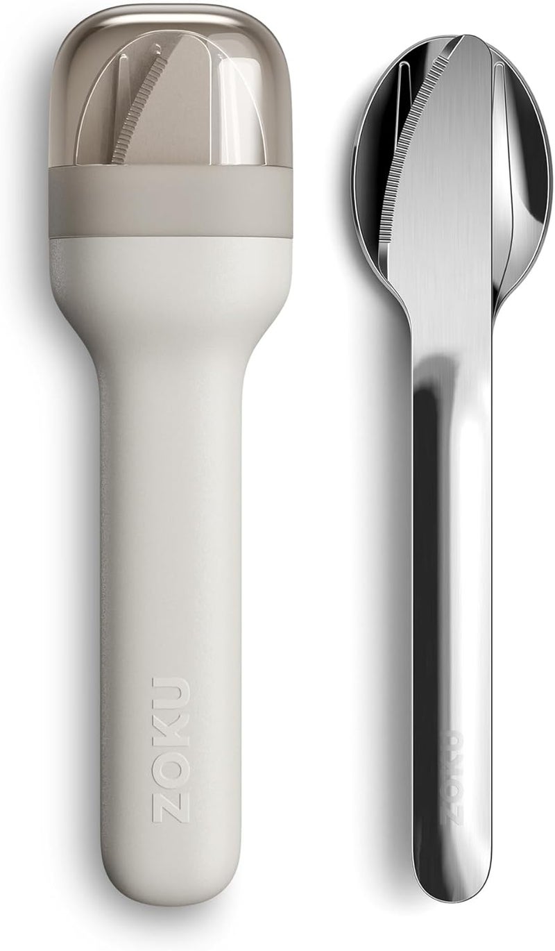 Zoku Pocket Reusable Utensil Set, Light Grey - Image 1