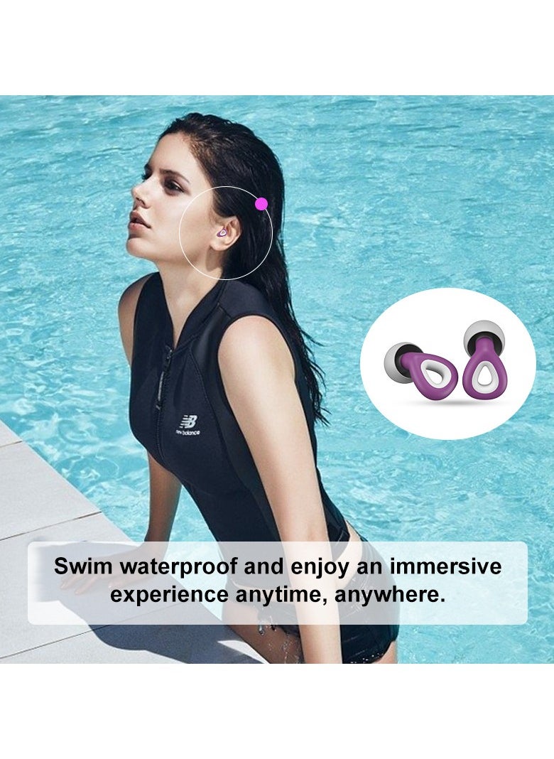 General Ear Plugs for Sleeping Noise Reduction Swimming Concert Loud Music, Reusable Soft Silicone Ear Plugs for Kids and Adults 6 Tips, S/M/L Hearing Protection (Purple)  - Image 5