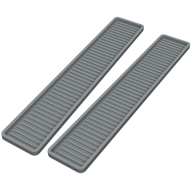 STORE 2508 Store2508 2 Pcs Silicone Kitchen Sink Long Holder Tray 413 x 87 Cm Vanity Bathroom Organizer Bar Coffee Service Mat - Image 1