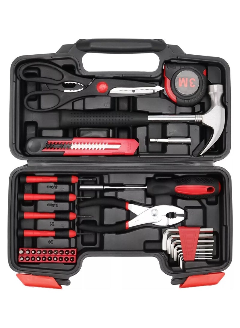 LOOPITYS 39-Piece Tool Set General Household/Garage/Office Hand Tool kit With Plastic Storage Toolbox Case - Image 3