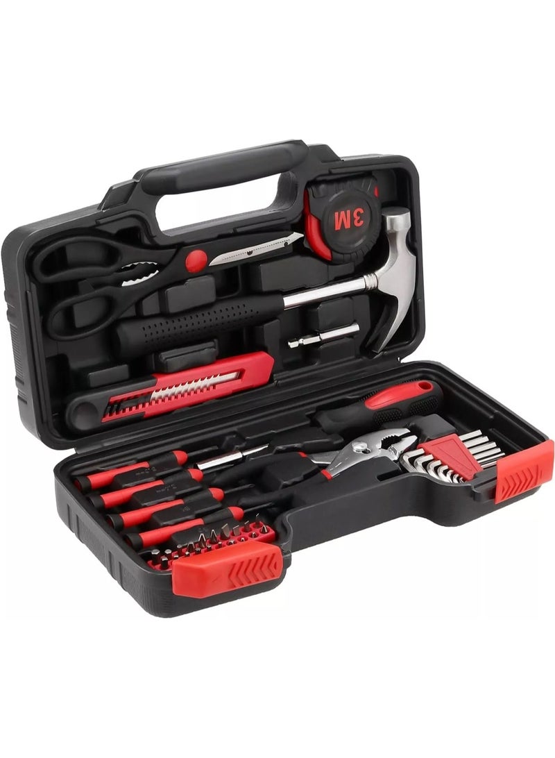 LOOPITYS 39-Piece Tool Set General Household/Garage/Office Hand Tool kit With Plastic Storage Toolbox Case - Image 2