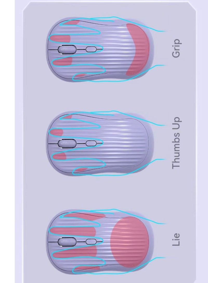 Generic LED Wireless Mouse Rechargeable Slim Silent Mouse 2.4G Portable Mobile Optical Office Mouse with USB & Type-c Receiver for Notebook, PC, Laptop, Computer, Desktop  - Image 3