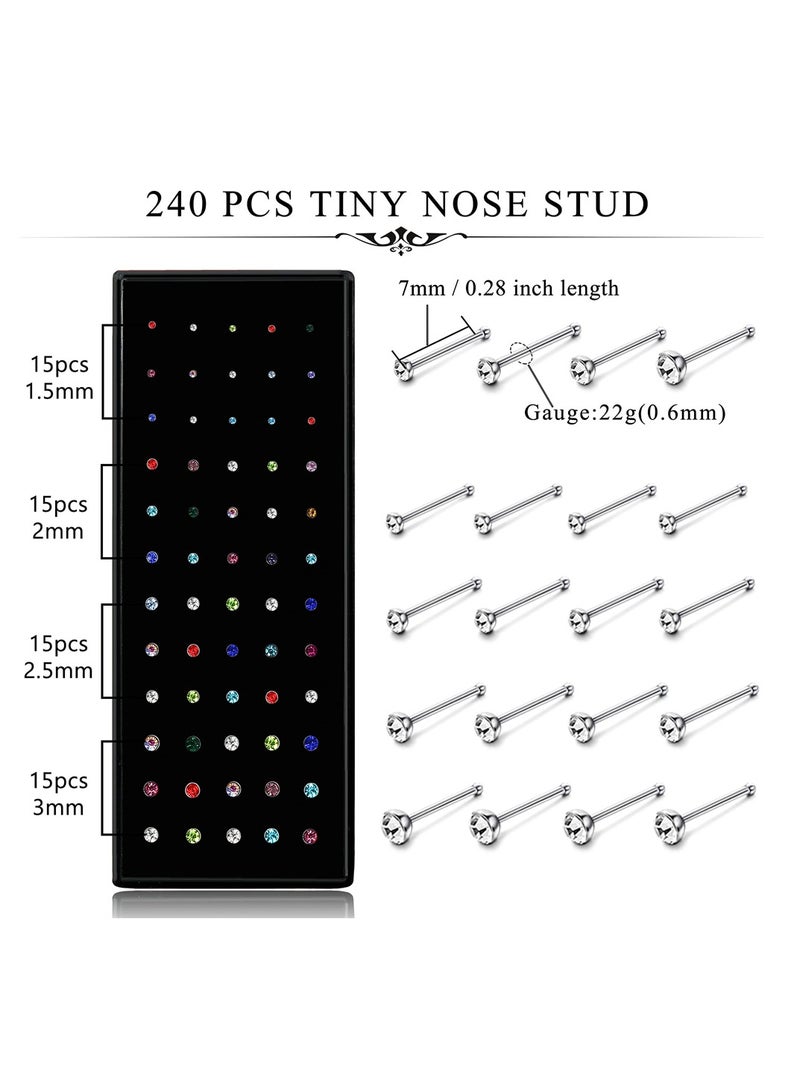 Hypoallergenic Stainless Steel L Shaped Nose Studs for Men and Women 1.5mm 2mm 2.5mm Ideal for Nostrial Piercing Body Jewelry - Image 2