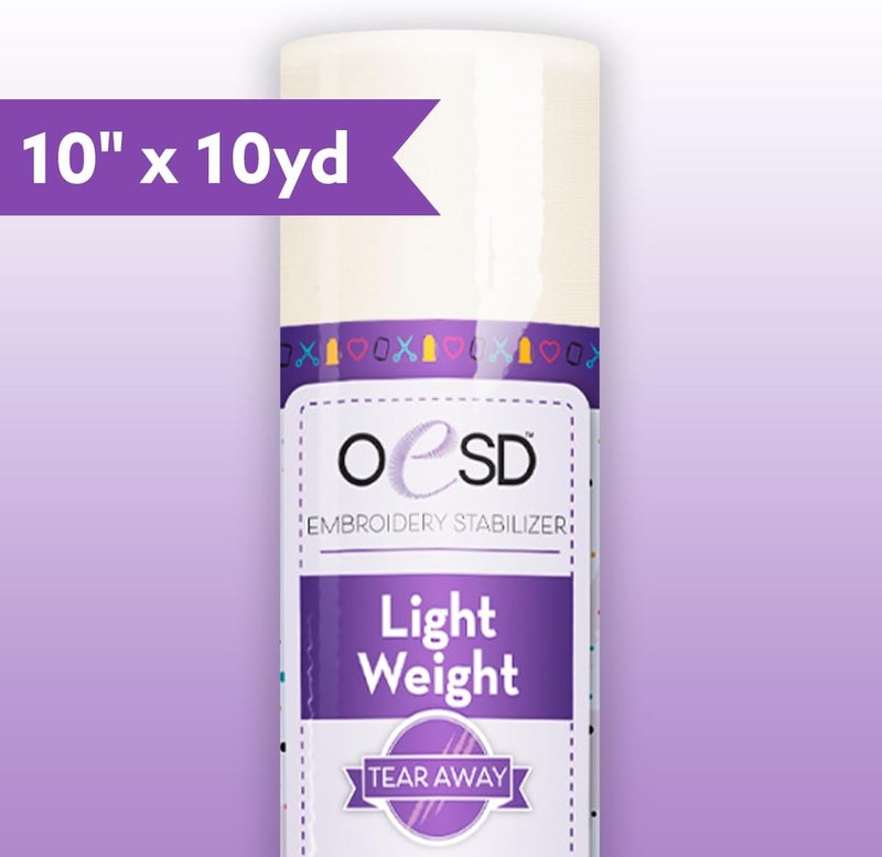 OESD OESD Light Weight Tear Away Embroidery Stabilizer 10 x 10 Yd Roll  - Image 2