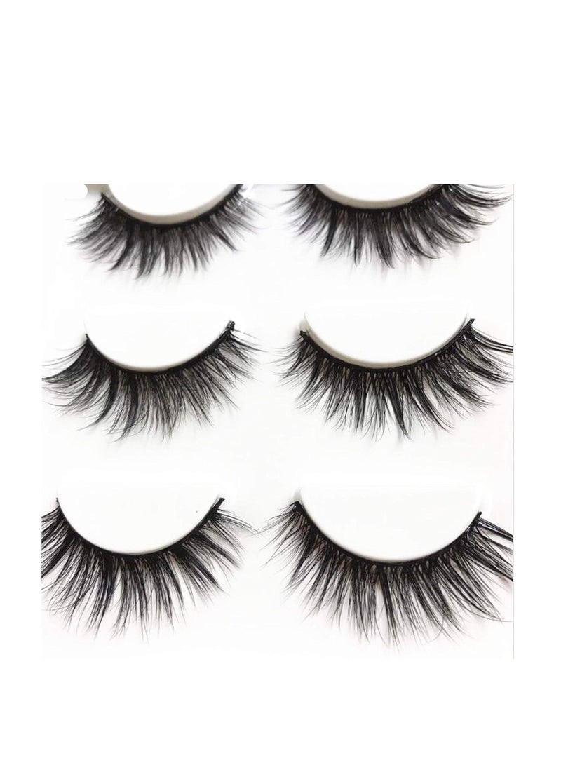 ORiTi 3 Pairs Long Cross False Eyelashes Makeup Natural 3D Thick Black Eye Lashes 15 - Image 5