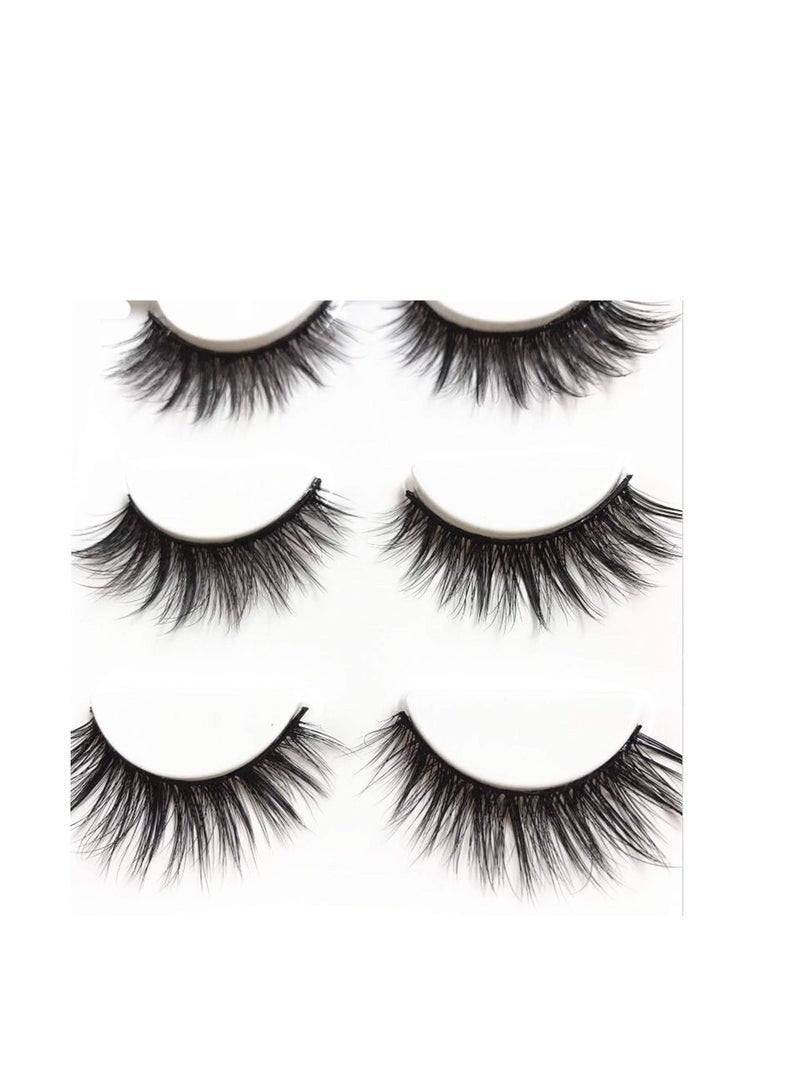 ORiTi 3 Pairs Long Cross False Eyelashes Makeup Natural 3D Thick Black Eye Lashes 15 - Image 2