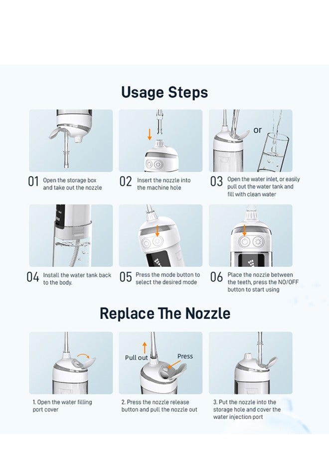 NKX New 6 Speed Portable Electric Toothbrush Outdoor Compact Oral Care Water Flosser - Image 4