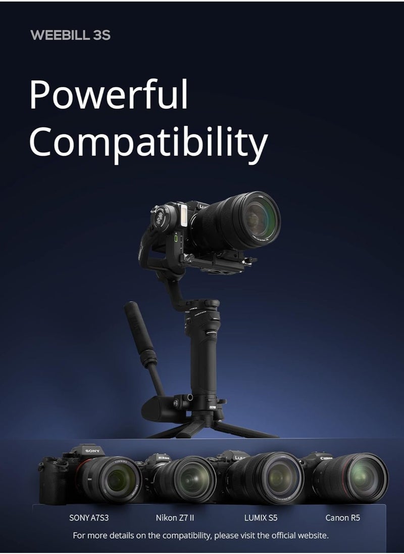 Zhiyun ZHIYUN Weebill 3S [Official] Gimbal Stabilizer for DSLR and Mirrorless Camera Canon/Nikon/Sony/Panasonic/Fujifilm,Fill Light,Native Vertical Shooting  - Image 2