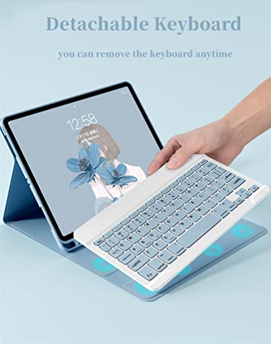 AnMengXinLing Keyboard Case with Mouse for iPad Air 11-inch M4/M3/M2 (2026/2025/2024) & iPad Air 5th/4th Generation, Detachable Bluetooth Keyboard Folio Stand Cover with Pencil Holder，Blue - Image 2