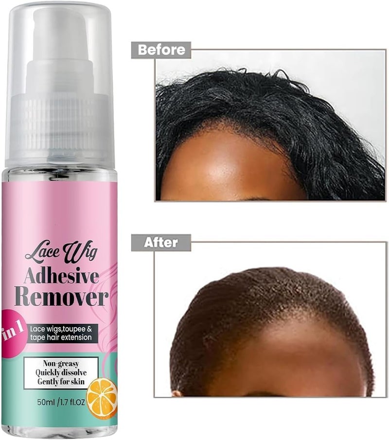 Lace Wig Adhesive Remover, Hair G-lue Remover, Tape-in Extension Remover, Removes Adhesive and Glue, Glue Remover, Non-Greasy, Easy to Clean, No Residue, Hair Extensions Remover(50ml) - Image 3