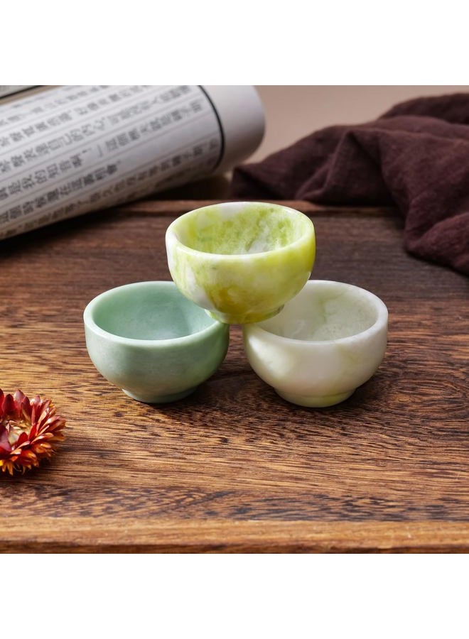 Runyangshi 2PCS Natural Jade Tea Cup Set Blue Jade Healing Crystal Water Cup Hand Carved Bowl Gongfu Tea Set Reiki Meditation Home Decor Gift - Image 5