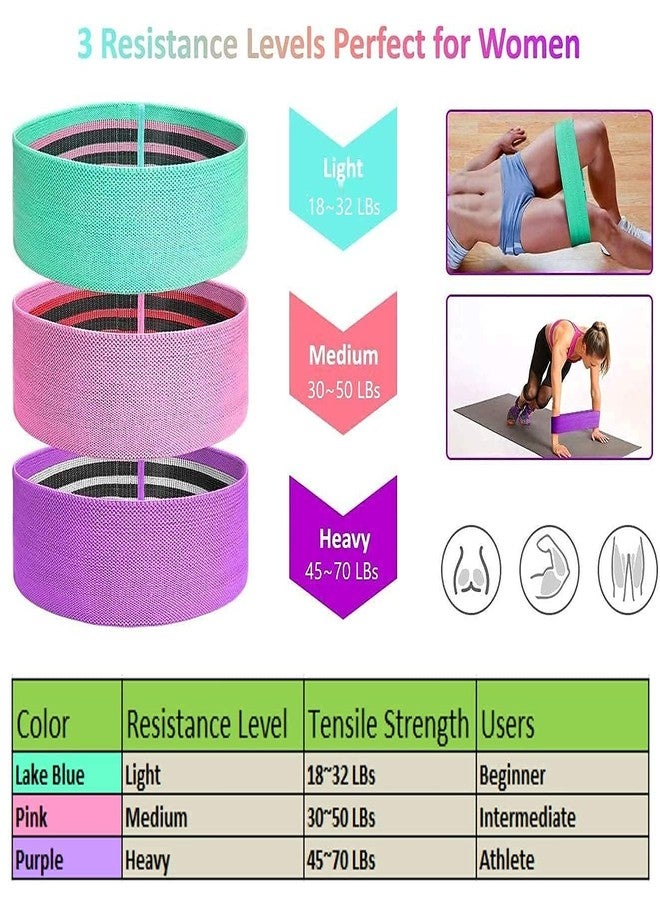 Dezna Resistance Hip Loop Bands for Legs, Butt, Thighs & Glutes Exercises, Anti-Slip Fabric Workout Bands for Men/Women - Image 2