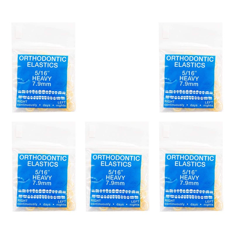 JMU Orthodontic Elastics 516 Heavy 65 oz 500 Pack Intraoral Elastic Bands Latex Dental Rubber Bands Made in USA