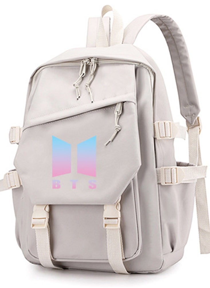 BTS Korea BTS series backpack school student canvas book bag casual shoulder bag travel rucksack,Fits under 14 inch Laptop & Notebook for girls,boy,men,women  - Image 1