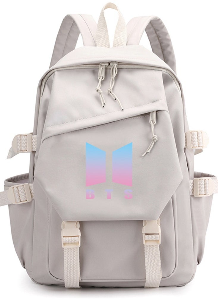 BTS Korea BTS series backpack school student canvas book bag casual shoulder bag travel rucksack,Fits under 14 inch Laptop & Notebook for girls,boy,men,women  - Image 2