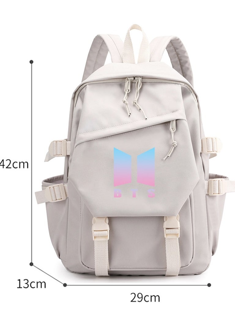BTS Korea BTS series backpack school student canvas book bag casual shoulder bag travel rucksack,Fits under 14 inch Laptop & Notebook for girls,boy,men,women  - Image 3