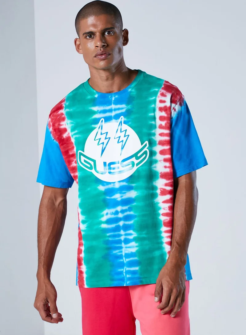 GUESS Balvin Tie Dye Crew Neck T-Shirt